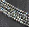 Natural Blue Flash Labradorite Faceted Round Cut Beads Strand Length 10 Inches and Size 6.5mm to 8mm approx.